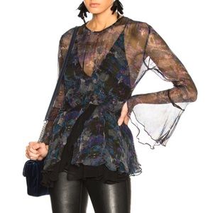 NWT IRO Jorie Long Sleeve Silk Watercolor Blouse